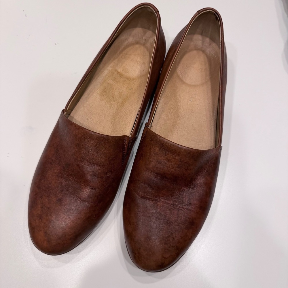 Dansko Fawna Brown Burnished Leather Loafers Slip On Flats Size 40 2036330600